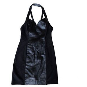 WILSONS Women's Halter Neck Mini Dress Black Size Small Leather Size Small Biker